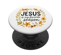Jesus is My Favorite Season Fall Wreath Watercolor PopSockets PopGrip Adhésif