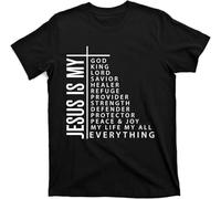 Jesus is My God King Lord Savior Healer My Everything T-Shirt Manches Courtes(Small)