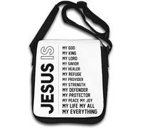 Jesus Is My God My King My Lord My Saviour Sac à bandoulière Blanc