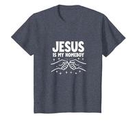 Jesus is My Homeboy Christian Men Faith Fist Bump T-Shirt, Enfant, Bleu Chiné, 2 Ans