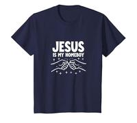 Jesus is My Homeboy Christian Men Faith Fist Bump T-Shirt, Enfant, Bleu Marine, 2 Ans