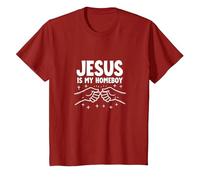 Jesus is My Homeboy Christian Men Faith Fist Bump T-Shirt, Enfant, Canneberge, 8 Ans