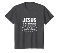 Jesus is My Homeboy Christian Men Faith Fist Bump T-Shirt, Enfant, Chiné Foncé, 2 Ans