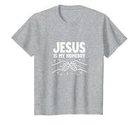Jesus is My Homeboy Christian Men Faith Fist Bump T-Shirt, Enfant, Gris Chiné, 2 Ans