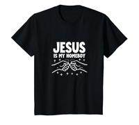 Jesus is My Homeboy Christian Men Faith Fist Bump T-Shirt, Enfant, Noir, 2 Ans