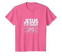 Jesus is My Homeboy Christian Men Faith Fist Bump T-Shirt, Enfant, Rose chiné, 2 Ans