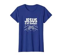 Jesus is My Homeboy Christian Men Faith Fist Bump T-Shirt, Femme, Bleu Royal, XL