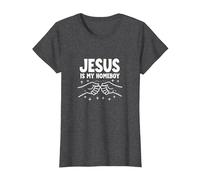 Jesus is My Homeboy Christian Men Faith Fist Bump T-Shirt, Femme, Chiné Foncé, 3XL