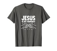Jesus is My Homeboy Christian Men Faith Fist Bump T-Shirt, Homme, Asphalte, XXL