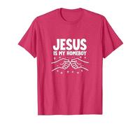 Jesus is My Homeboy Christian Men Faith Fist Bump T-Shirt, Homme, Rouge Chiné, XXL