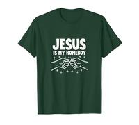 Jesus is My Homeboy Christian Men Faith Fist Bump T-Shirt, Homme, Vert Forêt, S