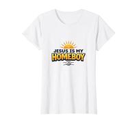 Jesus is My Homeboy Graphique chrétien inspirant, Jésus T-Shirt, Femme, Blanc, M