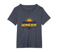 Jesus is My Homeboy Graphique chrétien inspirant, Jésus T-Shirt, Femme Grandes Tailles, Bleu Chiné, 5X