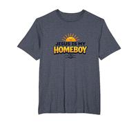 Jesus is My Homeboy Graphique chrétien inspirant, Jésus T-Shirt, Homme Grandes Tailles, Bleu Chiné, 3X Tall