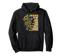 Jesus is My Inspirational Citations Floral Cross Christian Sweat à Capuche