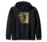 Jesus is My Inspirational Citations Floral Cross Christian Sweat à Capuche