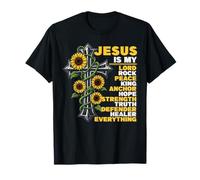 Jesus is My Inspirational Citations Floral Cross Christian T-Shirt