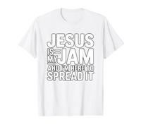 Jesus is My Jam and I'm Here to Spread It T-Shirt Graphique avec Valeur, Homme, Blanc, S