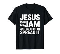 Jesus is My Jam and I'm Here to Spread It T-Shirt Graphique avec Valeur, Homme, Noir, L