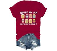 Jesus is My Jam and I'm Here to Spread It T-shirt humoristique Jesus Jam Graphic Tees, bordeaux, S