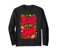 Jesus is My Jam Cute Christian Strawberry Faith Manche Longue