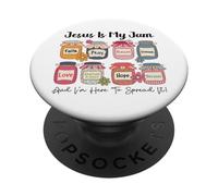 Jesus is My Jam Faith Pray Blessed Hope Love Christian Citation PopSockets PopGrip Adhésif