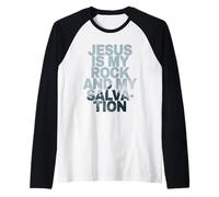Jesus is My Rock & My Salvation - Psalm 62:6 Faith Verse Manche Raglan