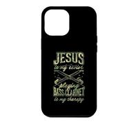 Jesus is My Savior Playing Bass Clarinette is My Therapy Coque pour iPhone 12 Pro Max