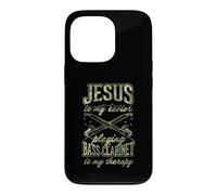 Jesus is My Savior Playing Bass Clarinette is My Therapy Coque pour iPhone 13 Pro