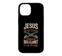 Jesus is My Savior Playing Bass Clarinette is My Therapy Coque pour iPhone 14