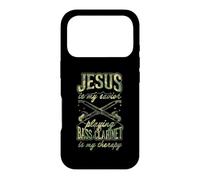Jesus is My Savior Playing Bass Clarinette is My Therapy Coque pour iPhone 17 Pro