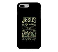 Jesus is My Savior Playing Bass Clarinette is My Therapy Coque pour iPhone 7 Plus/8 Plus
