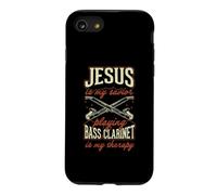 Jesus is My Savior Playing Bass Clarinette is My Therapy Coque pour iPhone SE (2020) / 7/8