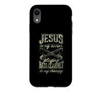 Jesus is My Savior Playing Bass Clarinette is My Therapy Coque pour iPhone XR