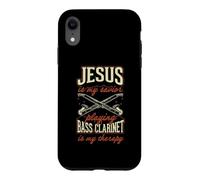 Jesus is My Savior Playing Bass Clarinette is My Therapy Coque pour iPhone XR