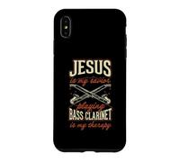 Jesus is My Savior Playing Bass Clarinette is My Therapy Coque pour iPhone XS Max