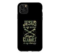 Jesus is My Savior Playing Clarinette is My Therapy Coque pour iPhone 11 Pro Max