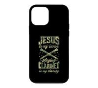 Jesus is My Savior Playing Clarinette is My Therapy Coque pour iPhone 12 Mini