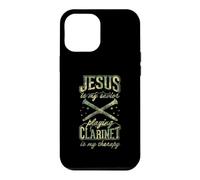 Jesus is My Savior Playing Clarinette is My Therapy Coque pour iPhone 12 Pro Max