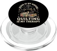 Jesus is My Savior Quilting is My Therapy Église PopSockets PopGrip pour MagSafe