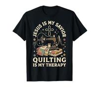 Jesus is My Savior Quilting is My Therapy Église T-Shirt