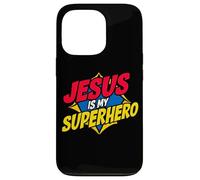 Jesus is My Superhero Christian God Religieux Comics Kids Boy Coque pour iPhone 13 Pro