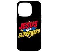 Jesus is My Superhero Christian God Religieux Comics Kids Boy Coque pour iPhone 14 Pro