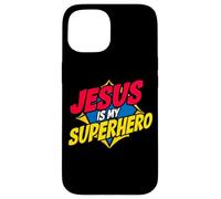 Jesus is My Superhero Christian God Religieux Comics Kids Boy Coque pour iPhone 15