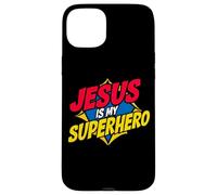 Jesus is My Superhero Christian God Religieux Comics Kids Boy Coque pour iPhone 15 Plus