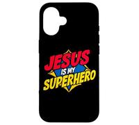 Jesus is My Superhero Christian God Religieux Comics Kids Boy Coque pour iPhone 16