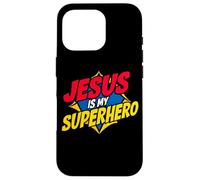 Jesus is My Superhero Christian God Religieux Comics Kids Boy Coque pour iPhone 16 Pro