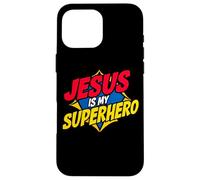 Jesus is My Superhero Christian God Religieux Comics Kids Boy Coque pour iPhone 16 Pro Max