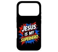 Jesus is My Superhero Christian God Religious Comic Kids Boy Coque pour iPhone 17 Pro