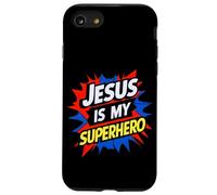 Jesus is My Superhero Christian God Religious Comic Kids Boy Coque pour iPhone SE (2020) / 7/8